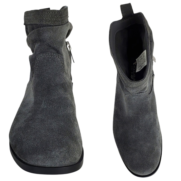 New koolaburra ugg lorelei suede ankle bootie stone gray zip up western cowgirl - Picture 5 of 15